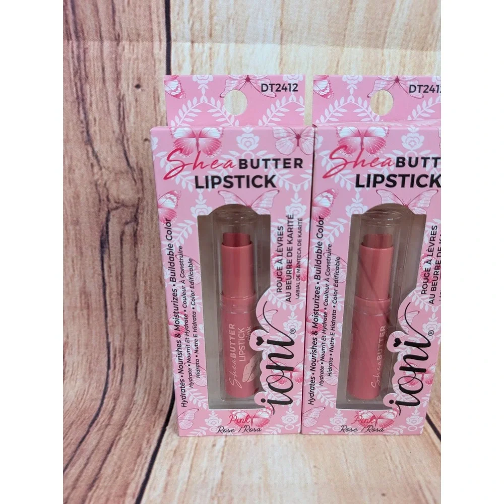 2 PK Ioni Shea Butter Lipstick Pink Rose - Hydrating Buildable Color
